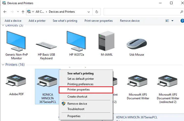 Devices and printers