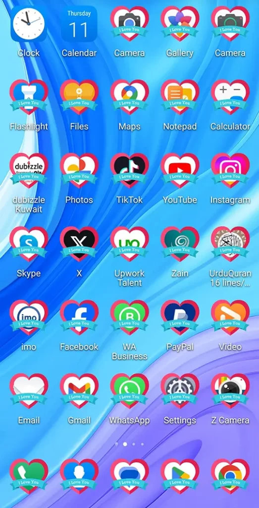 Home screen changed app icons