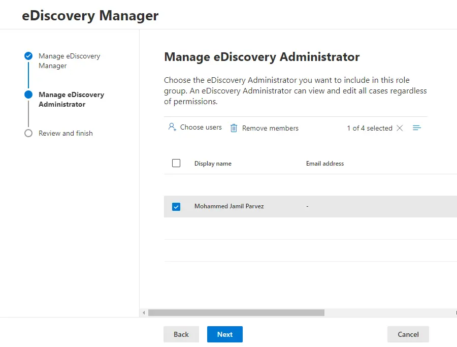 Manage eDiscovery administrator