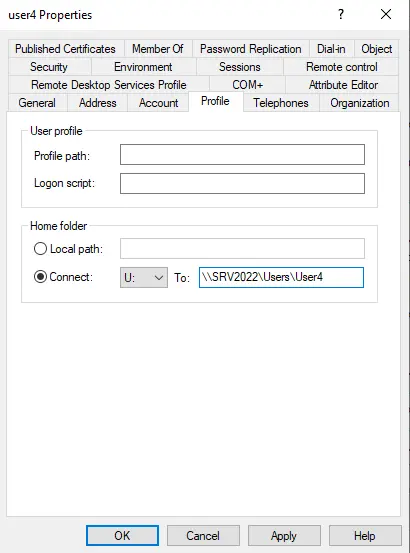 Map network drive for user