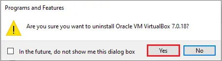 Programs and features uninstall oracle