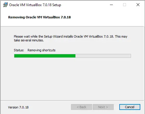 Removing VirtualBox for Windows