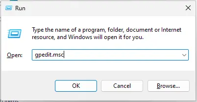 Run command gpedit.msc
