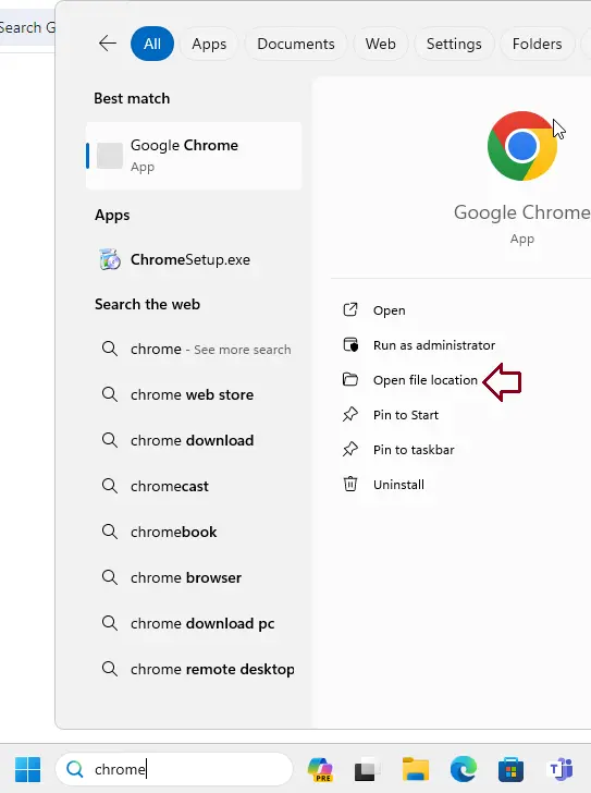 Search Google Chrome