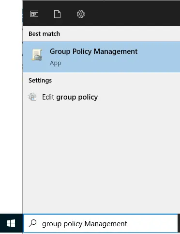 Search group policy management