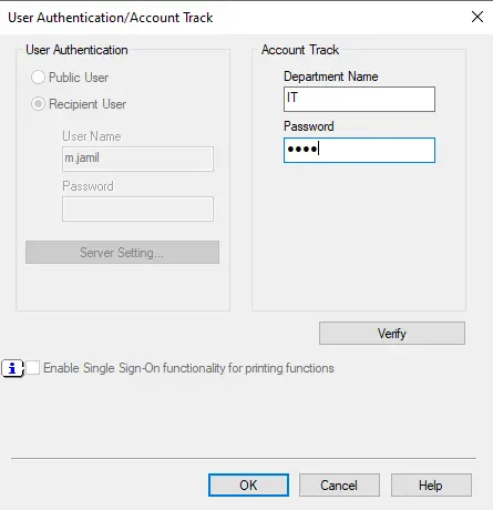 User authentication/account track