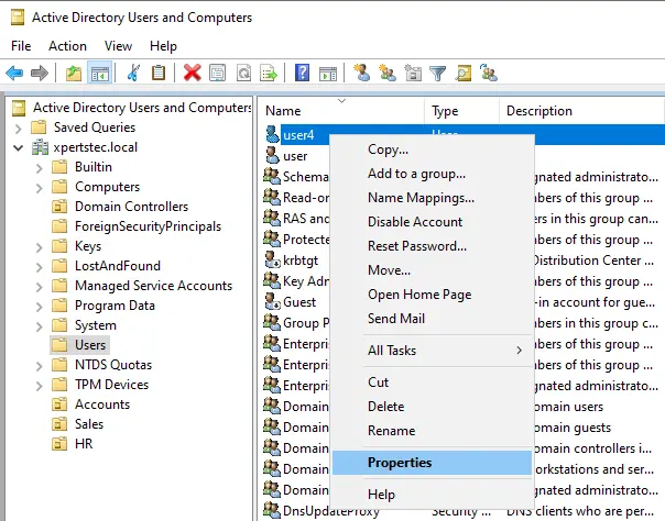 active directory users and computers