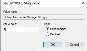 disable startup server manager in registry