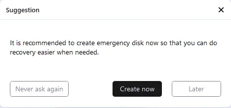 Create Emergency Disk EaseUS