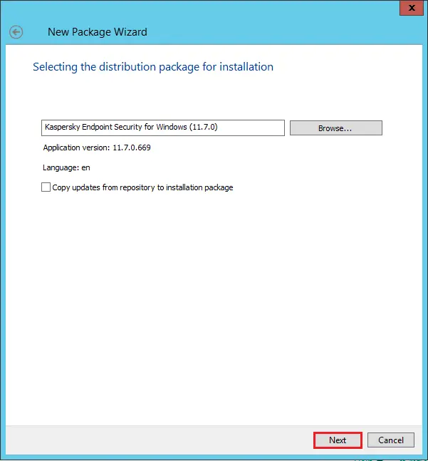 Create Kaspersky new installation package