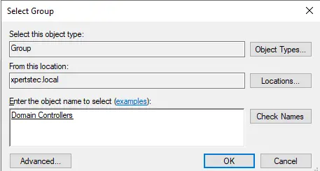 Enter the object name to select