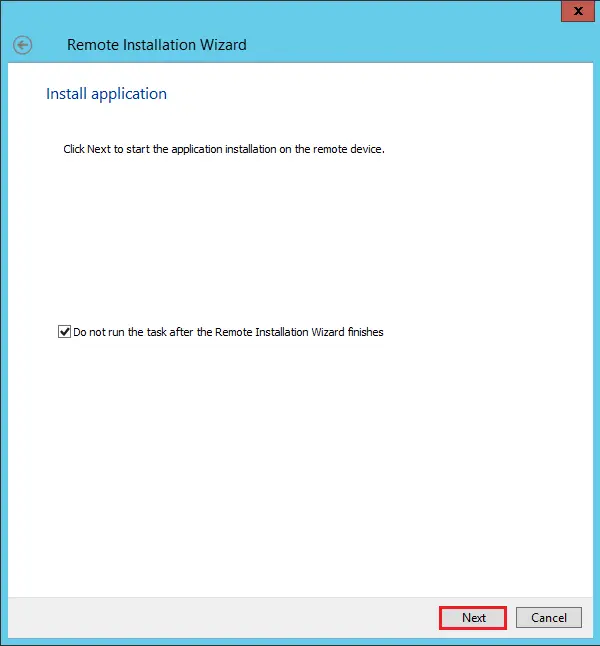 Install application using remote installation