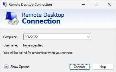 Remote desktop connection