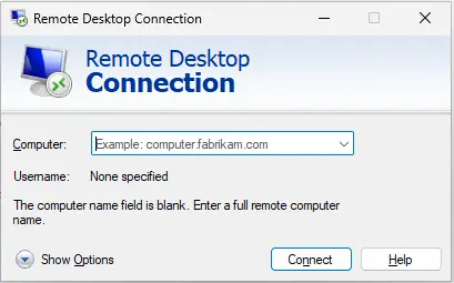 Remote desktop connection